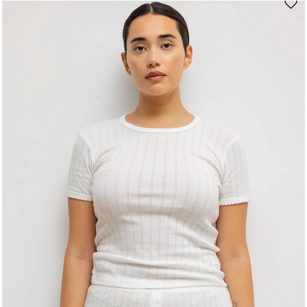 Leset Pointelle Slim Fit Tee